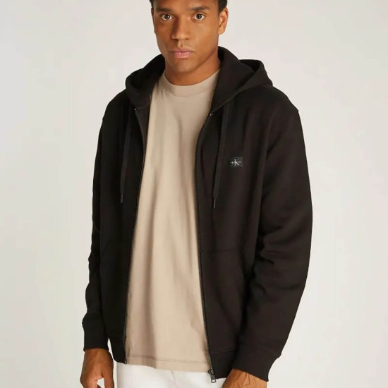 Calvin Klein Ανδρική ζακέτα Woven Label Zip Through Hoodie